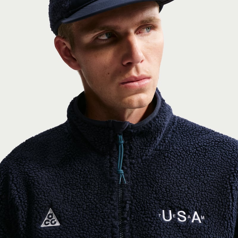 Nike ACG USA Therma-FIT ADV Windproof Full-Zip Fleece Jakke "Obsidian & Blue Lagoon" | Herre | | 03 | SPORTSHOWROOM