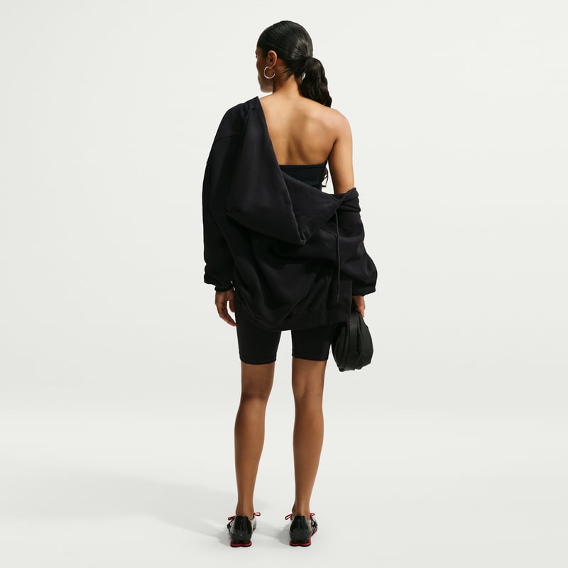 Nike Studio Fleece Medium Weight Oversized Full-Zip Hettegenser "Total Black & Sail" | Dame | Skating | 04 | SPORTSHOWROOM