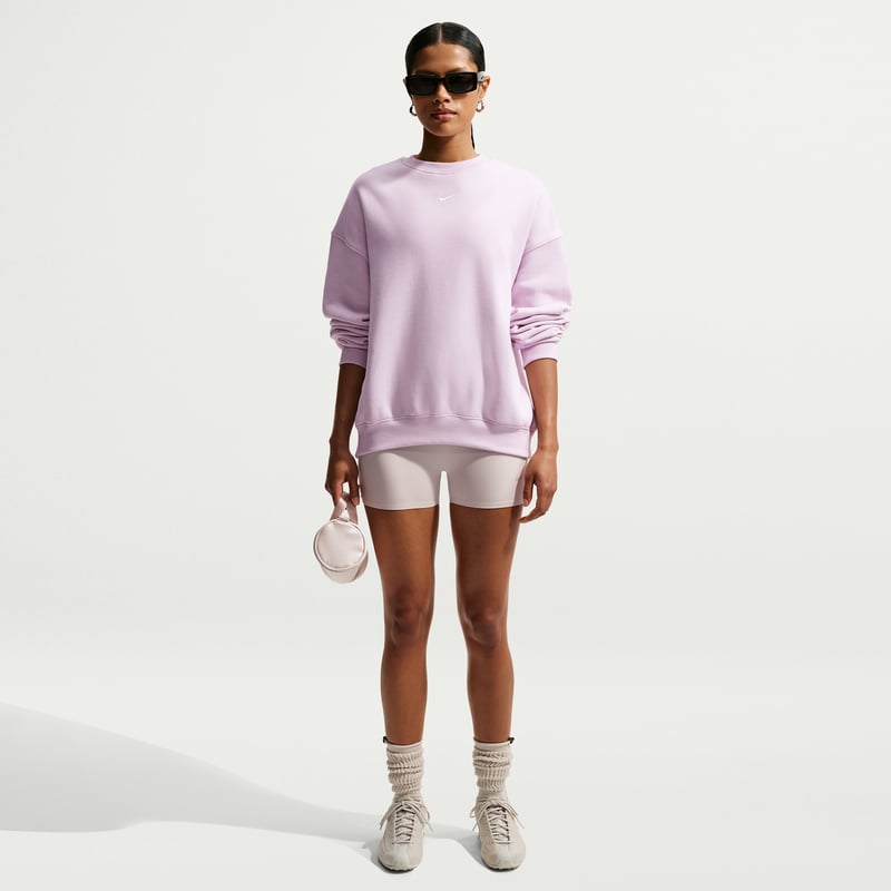 Nike Studio Fleece Medium Weight Oversized Crew Genser "Bleached Lilac & Sail" | Dame | Skating | 03 | SPORTSHOWROOM