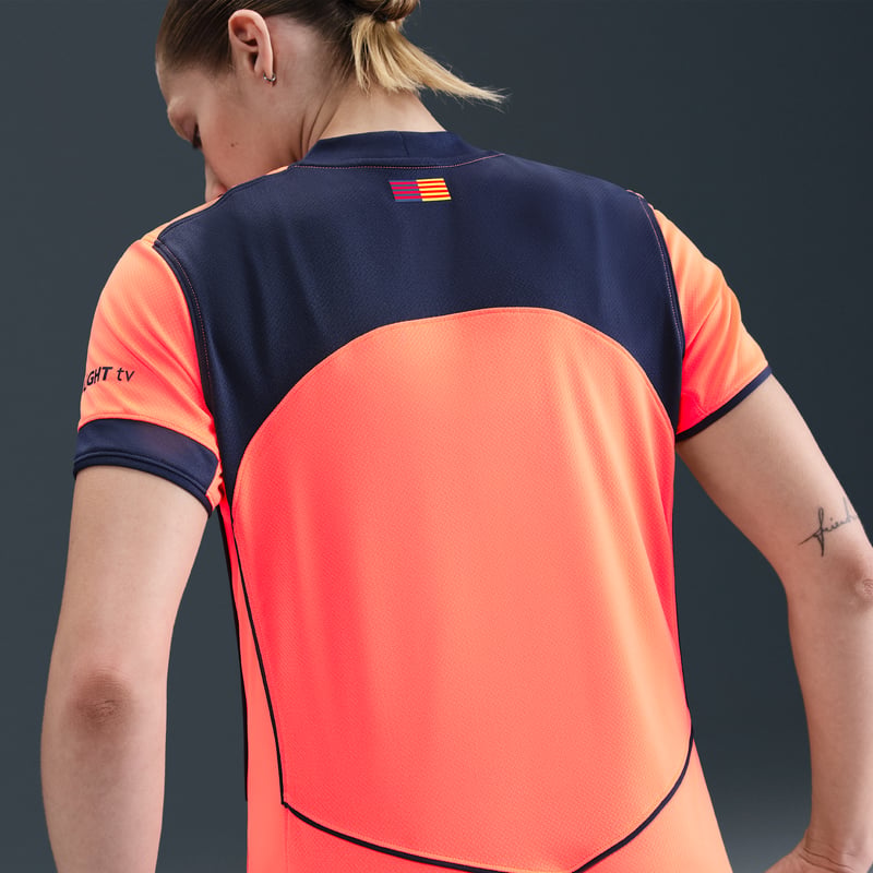 Nike F.C. Barcelona 2025/26 Stadium Third Dri-FIT Total 90 Replica Shirt "Bright Mango & Midnight Navy" | Women | Football | 02 | SPORTSHOWROOM