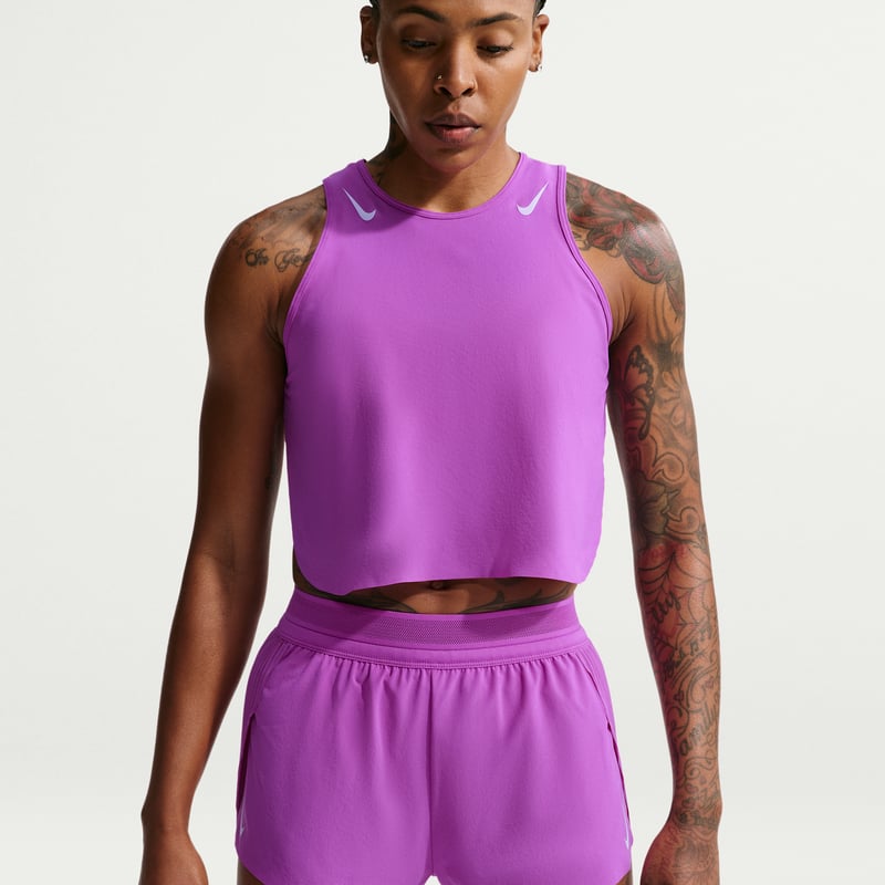 Nike AeroSwift Dri-FIT ADV Mid-Rise 3" Brief-Lined Shorts "Vivid Purple" | Dames | Hardlopen | 02 | SPORTSHOWROOM