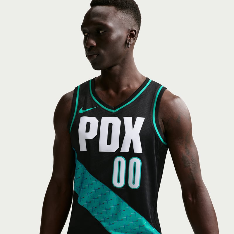 Nike Scoot Henderson Portland Trail Blazers City Edition NBA Swingman Shirt "Black & Bright Teal" | Men | SportStyle | 03 | SPORTSHOWROOM