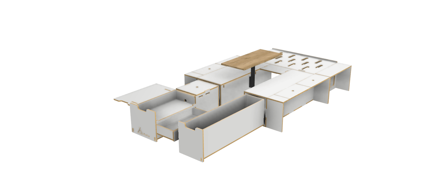 Vanbox 1200 SWB - 1200mm with Table
