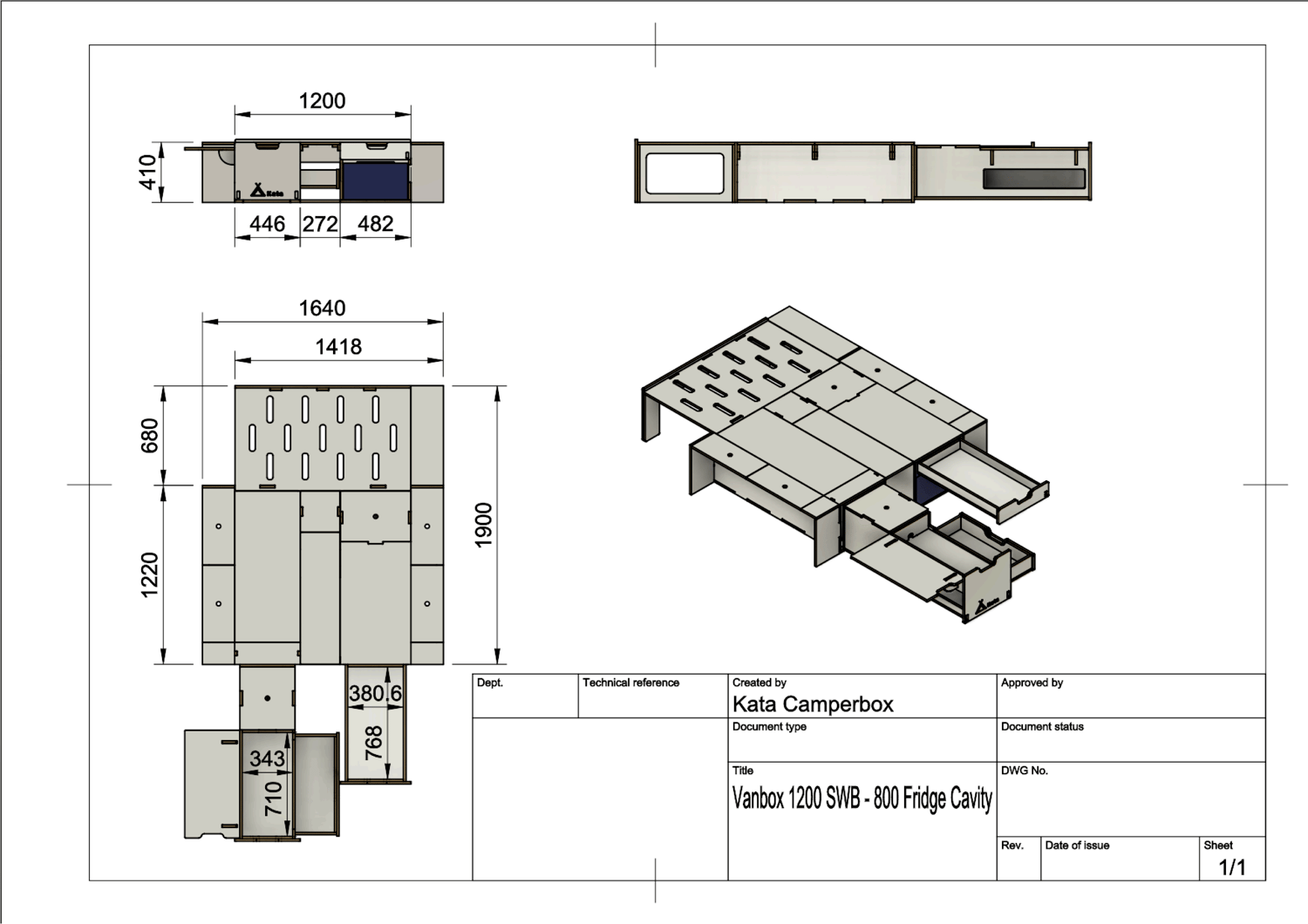 Vanbox 1200 SWB - 800mm Fridge Cavity - Image 7