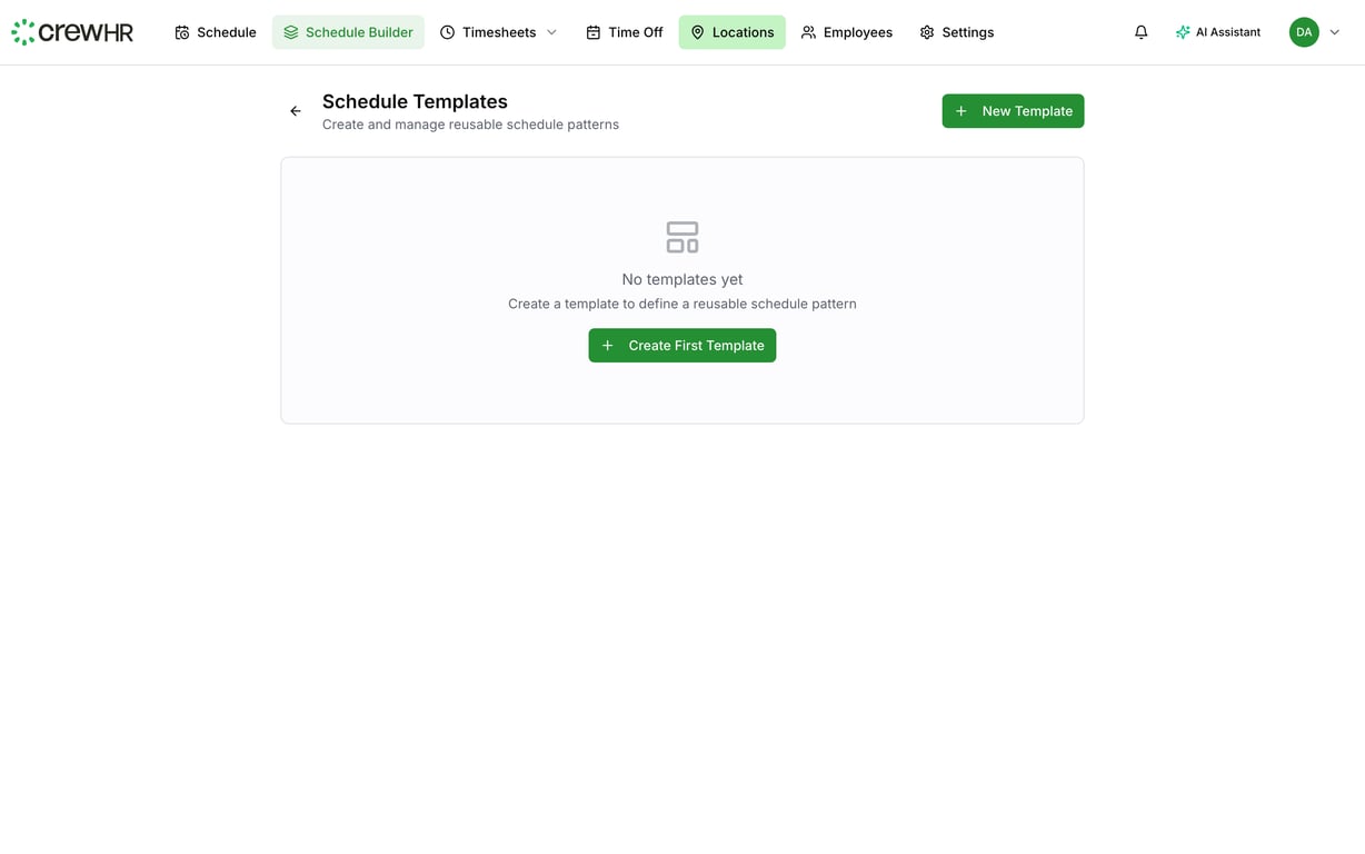 Using Schedule Templates