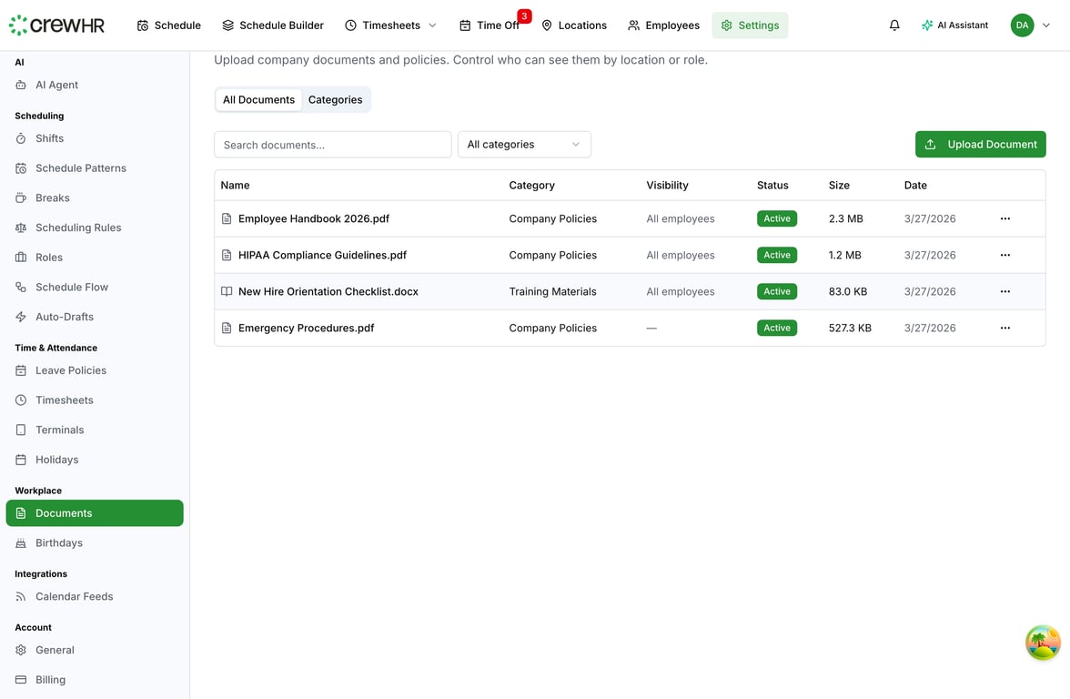 Uploading and Managing Documents