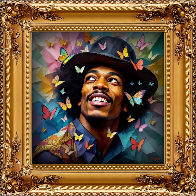 MikoArt-Liquid Gloss®-07FP/JimieHendrix-120x120cm by MikoArt