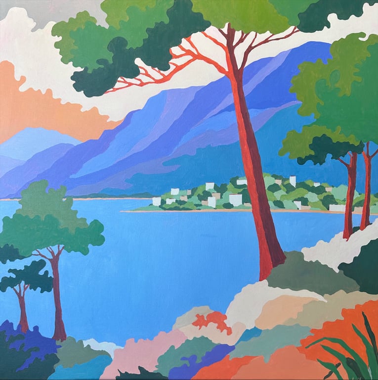 Red Trees by the Sea 