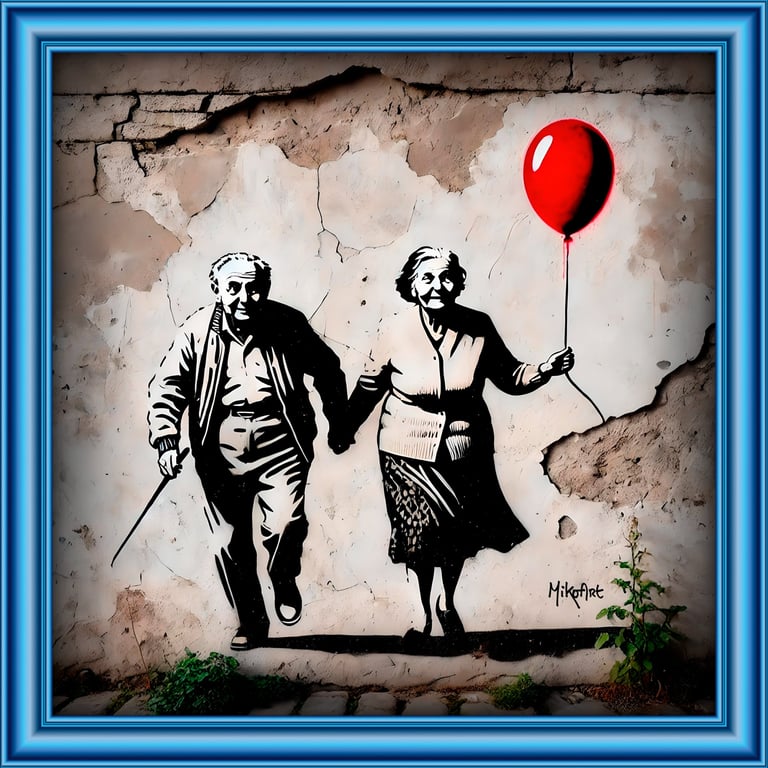 MikoArt-Liquid Gloss®-06/RedBalloonLove-80x80cm-0353 by MikoArt