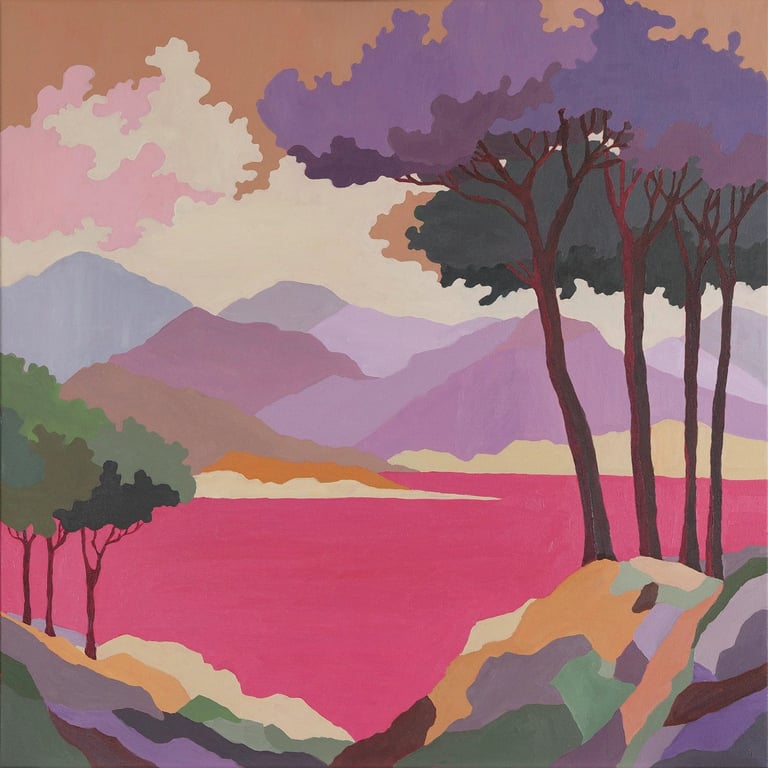 Seascape with Pink Sea  by Irina Anis
