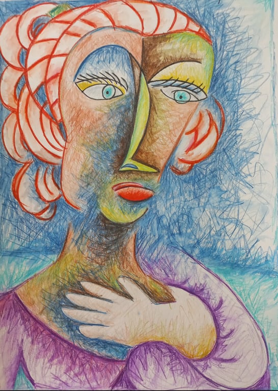 Woman with her hand on her chest by Raquel Reis