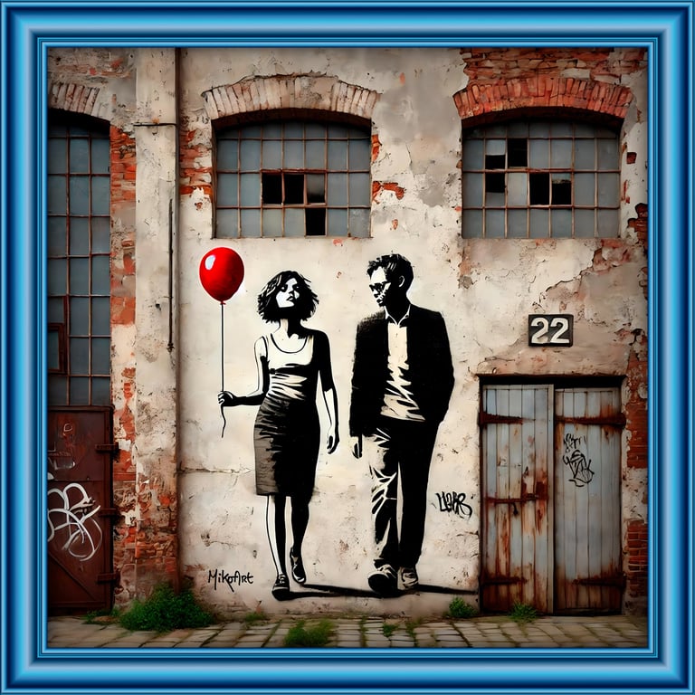 MikoArt-Liquid Gloss®-06/RedBalloonLove-80x80cm-0356 by MikoArt