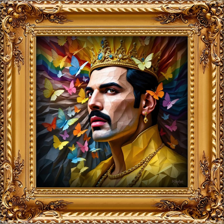MikoArt-Liquid Gloss®-07FP/Freddie Mercury-120x120cm by MikoArt