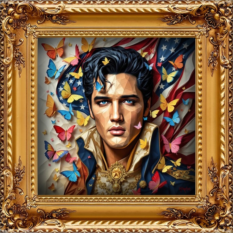 MikoArt-Liquid Gloss®-07FP/ElvisPresley-120x120cm by MikoArt