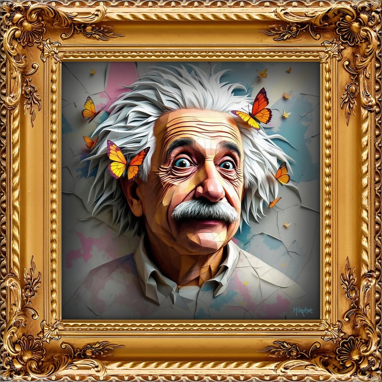 MikoArt-Liquid Gloss®-07FP/AlbertEinstein-120x120cm by MikoArt