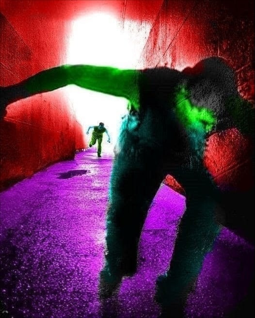 Abstract Escape From The Childhood Trauma