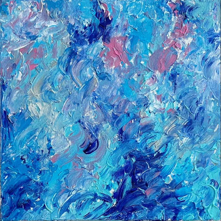 "Azure Flow N2 (Diptych) | Panel 30 X 30 cm  by Nataliia Ivaniv