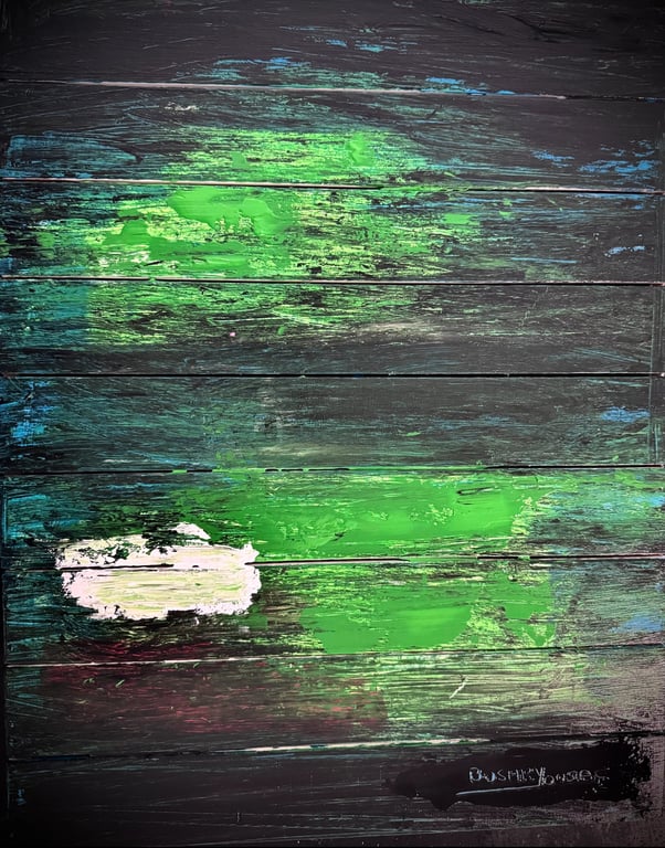  Aurora I: Familiar Magic Window Medium: Acrylic on wooden boards by Bushra