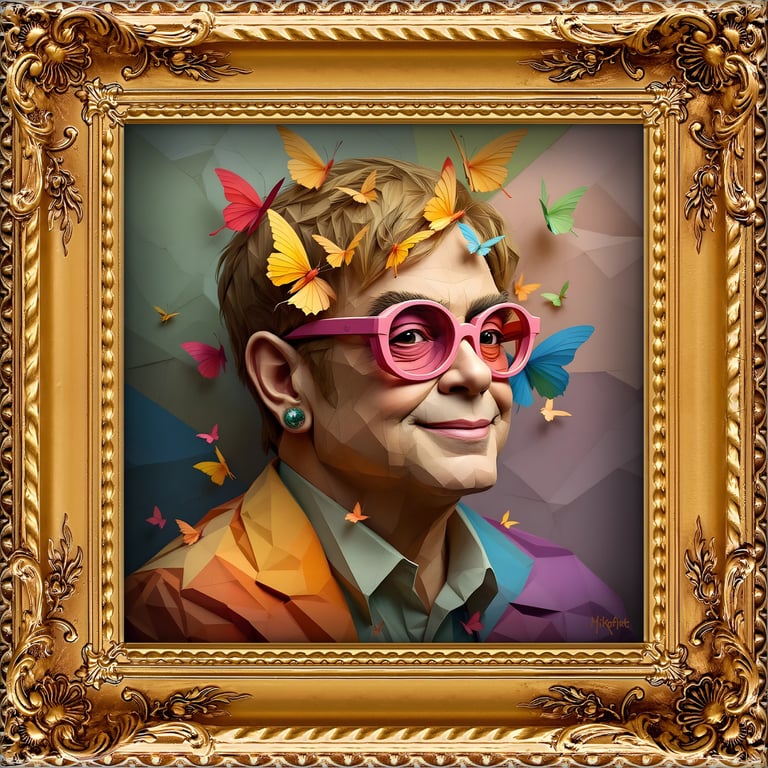 MikoArt-Liquid Gloss®-07FP/EltonJohn-120x120cm by MikoArt