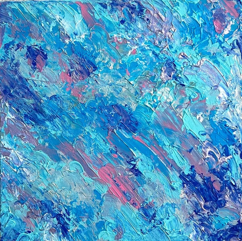 Azure Flow N2 (Diptych) | Panel 30 x30 cm by Nataliia Ivaniv