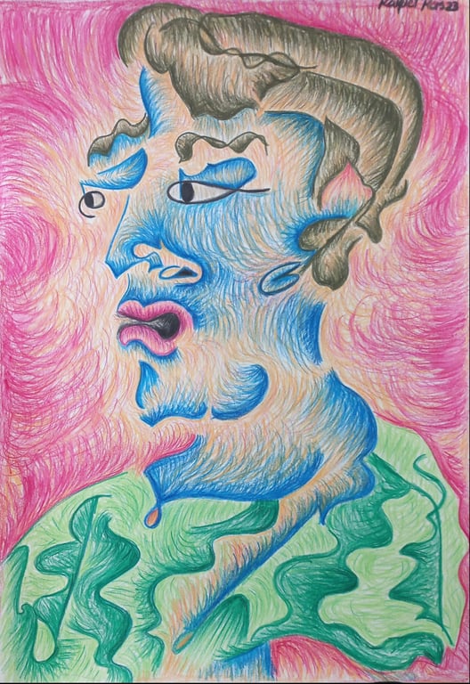 Blue Emotion In Veiled Pink by Raquel Reis