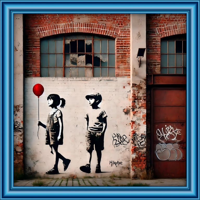 MikoArt-Liquid Gloss®-06/RedBalloonLove-80x80cm-0355 by MikoArt