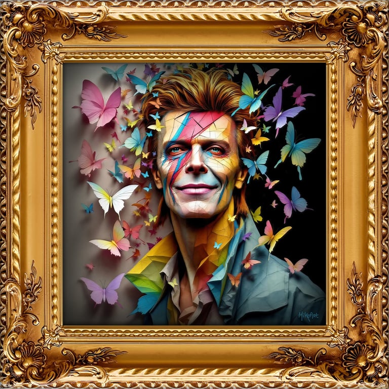 MikoArt-Liquid Gloss®-07FP/DavidBowi-120x120cm by MikoArt