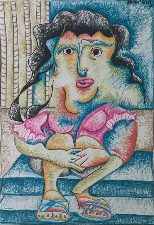 Seated on the Stairs by Raquel Reis