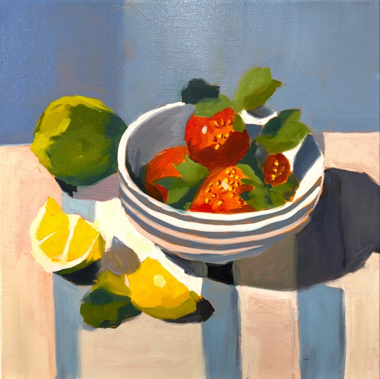 Fresh limes, lemon and strawberries by Pierre Benjamin