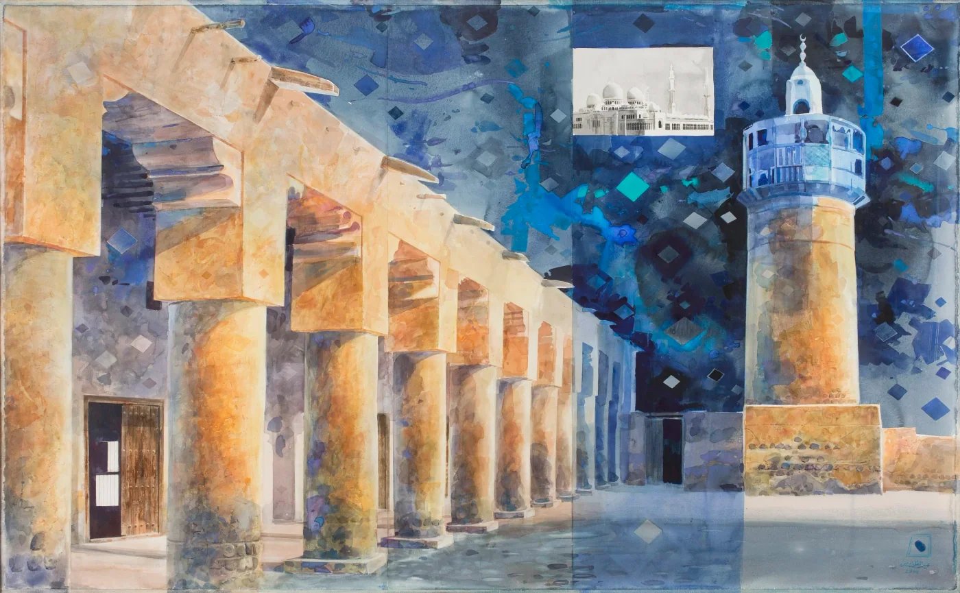 Wala'in Shakartom l'azeednakom, a 2016 watercolour by Abdul Qader Al Rais