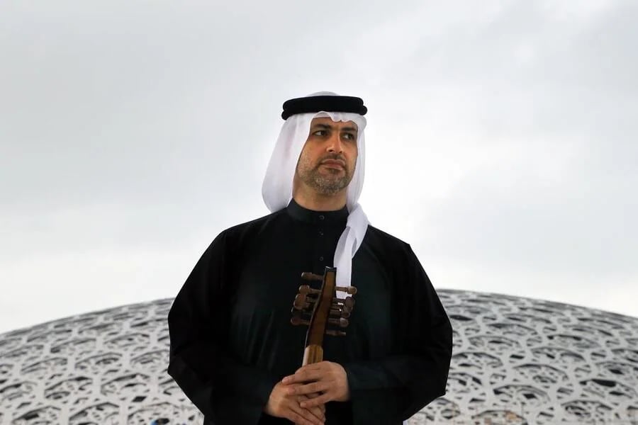 Portrait of Emirati composer and oud player Faisal Al Saari