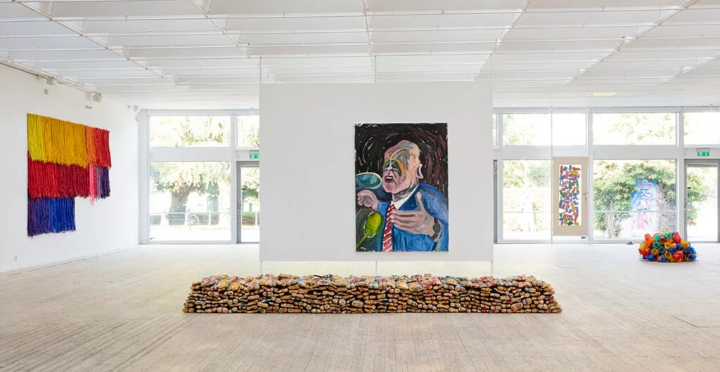 Installation view of Hassan Sharif's work at Malmö Konsthall
