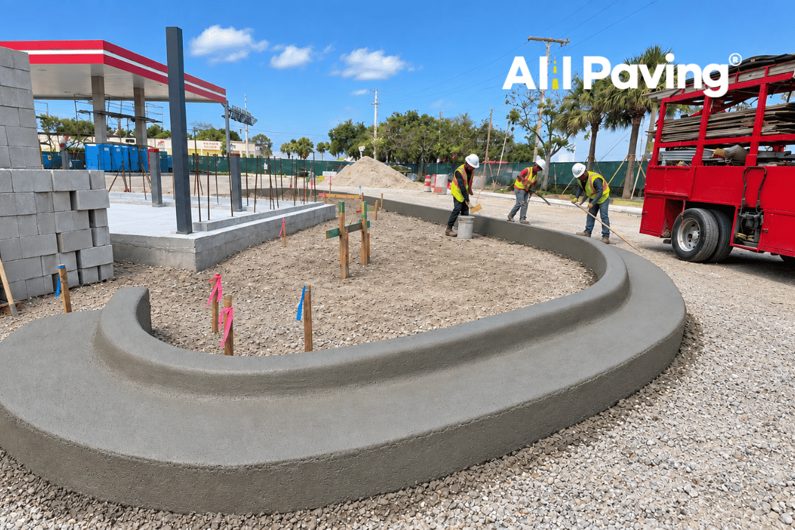 What Concrete Type F Curbing Does for Drainage on Florida Properties
