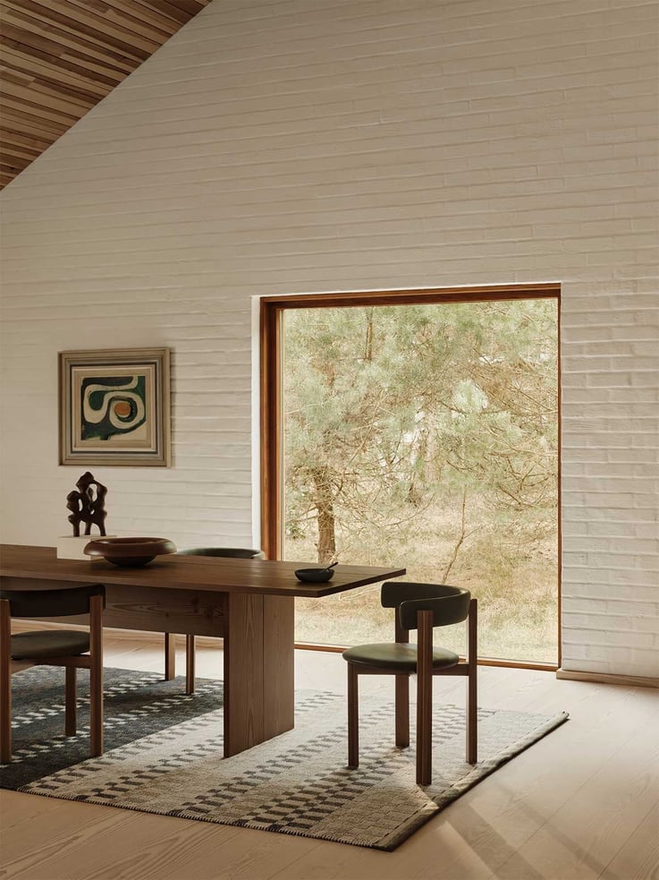 Layered rugs in neutral tones