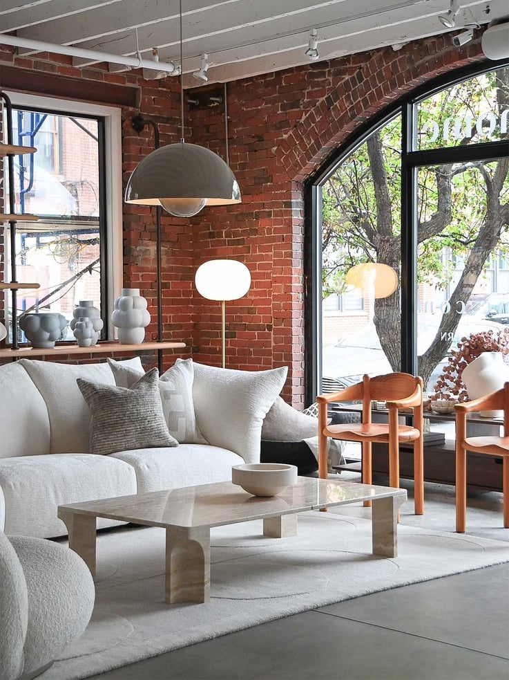Warm showroom vignette