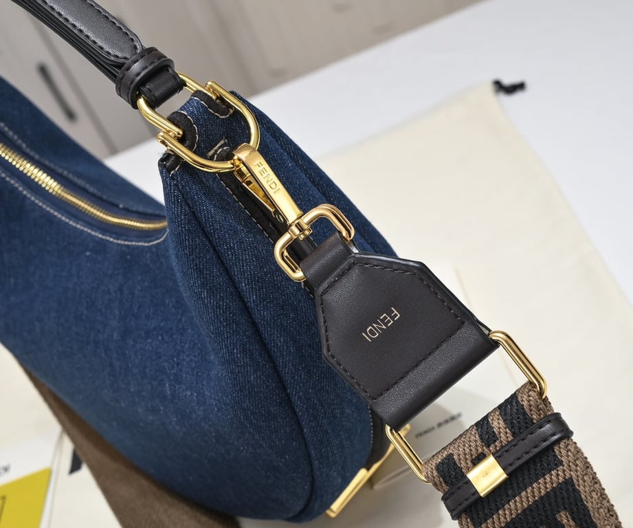 FENDIGRAPHY SMALL BLUE DENIM CHARM