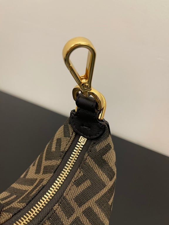 FENDI NANO GRAPHY BROWN FABRIC CHARM 16.5CM 7AS089ANSQF197W HIGH QUALITY