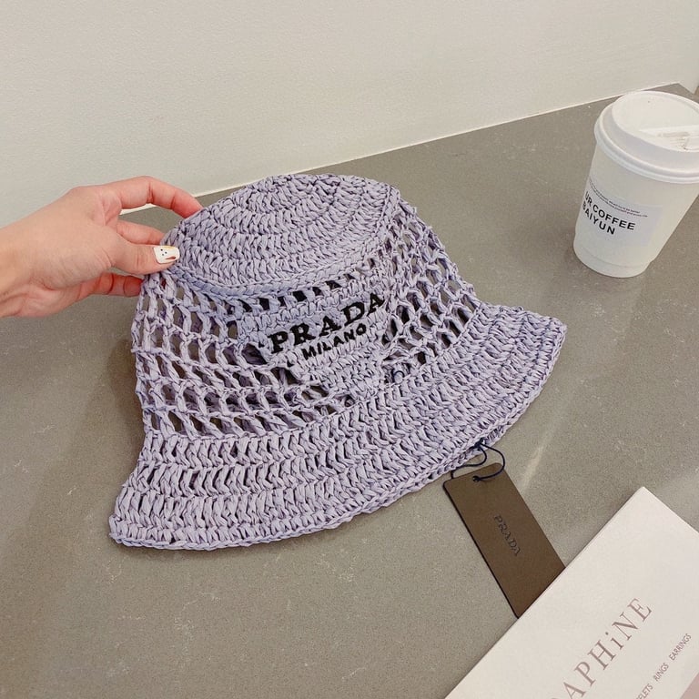 PRADA RAFFIA BUCKET HAT LILY 1HC1372A2TF027J