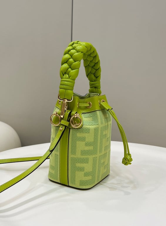 FENDI MON TRESOR ACID GREEN CANVAS MINI BAG 18CM 8BS010AKKWF1JCP HIGH QUALITY