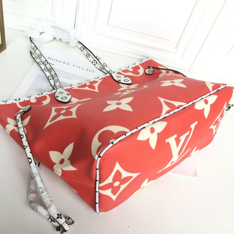 LOUIS VUITTON NEVERFULL MONOGRAM GIANT JUNGLE MM RED