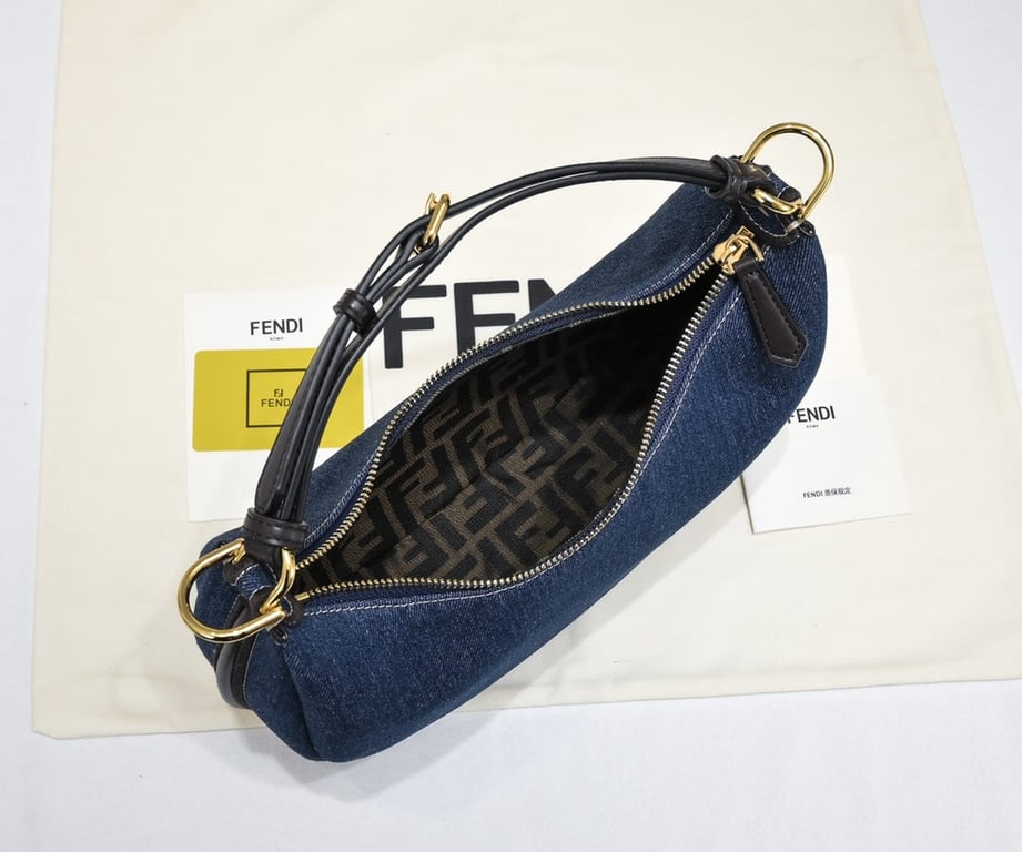 FENDIGRAPHY SMALL BLUE DENIM CHARM