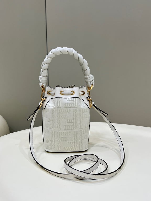 FENDI MON TRESOR WHITE CANVAS MINI BAG 18CM 8BS010AKKWF0K7E