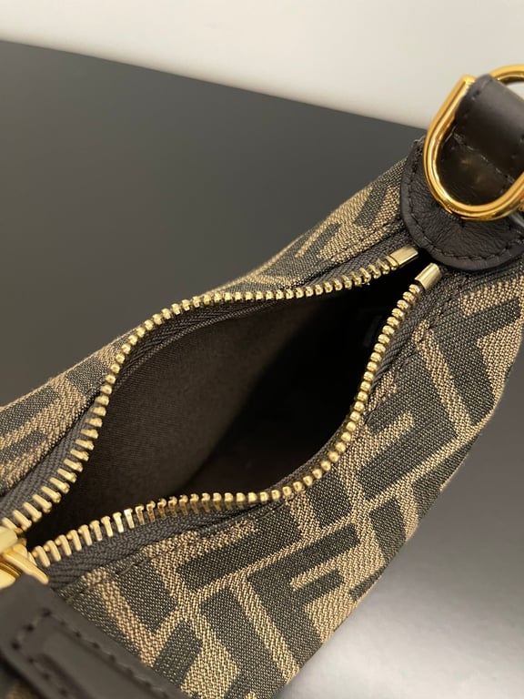 FENDI NANO GRAPHY BROWN FABRIC CHARM 16.5CM 7AS089ANSQF197W HIGH QUALITY