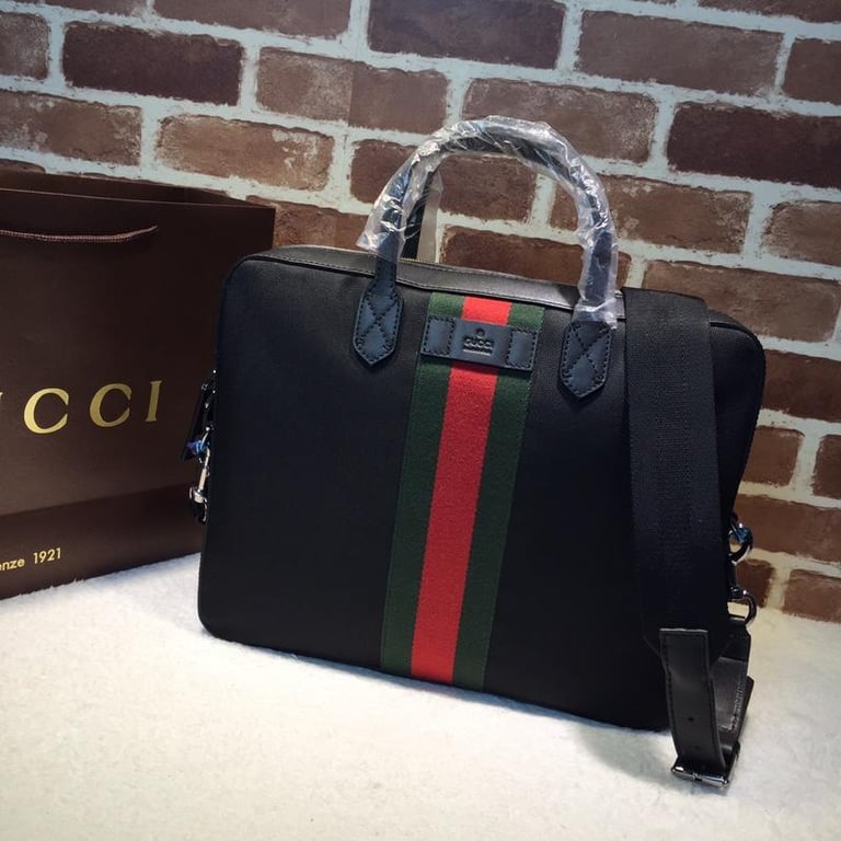 GUCCI MEN SUPREME BAG WEB BRIEFCASE