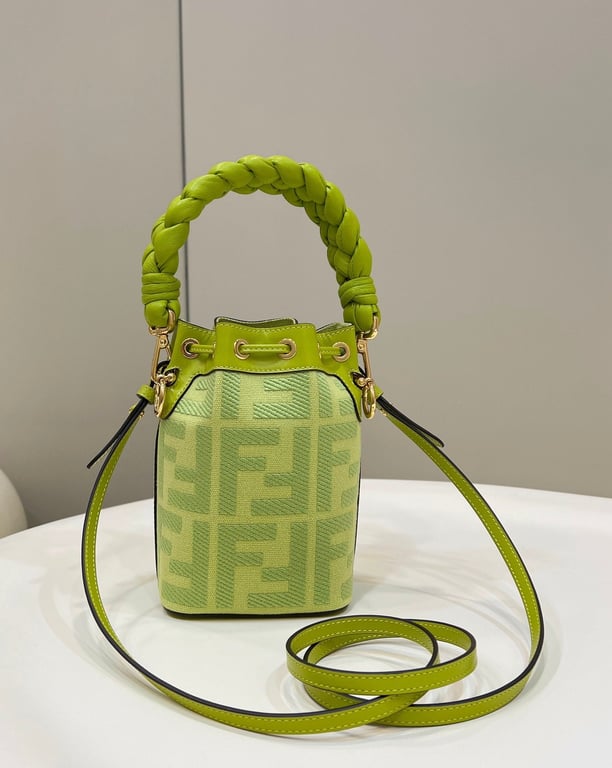 FENDI MON TRESOR ACID GREEN CANVAS MINI BAG 18CM 8BS010AKKWF1JCP HIGH QUALITY