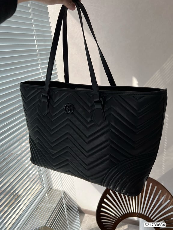 GUCCI MARMONT LARGE TOTE BAG BLACK 29CM HIGH QUALITY