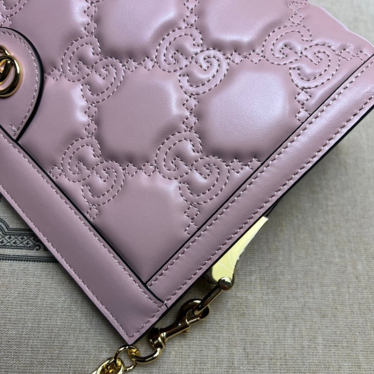 GUCCI MATELASS? SMALL BAG IN PINK LEATHER 702200 UM8HG 8550 HIGH QUALITY
