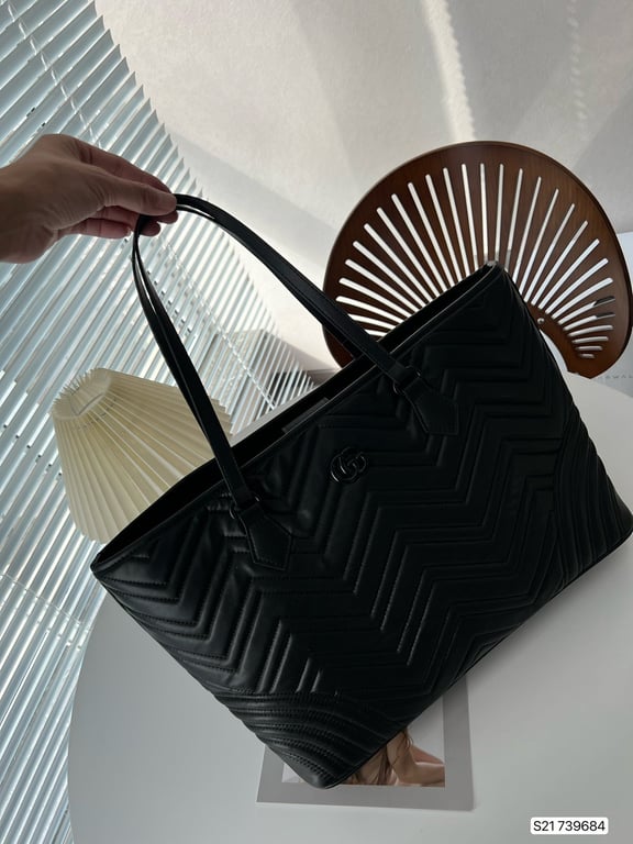 GUCCI MARMONT LARGE TOTE BAG BLACK 29CM HIGH QUALITY