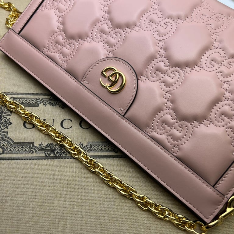 GUCCI MATELASS? SMALL BAG IN PINK LEATHER 702200 UM8HG 8550 HIGH QUALITY