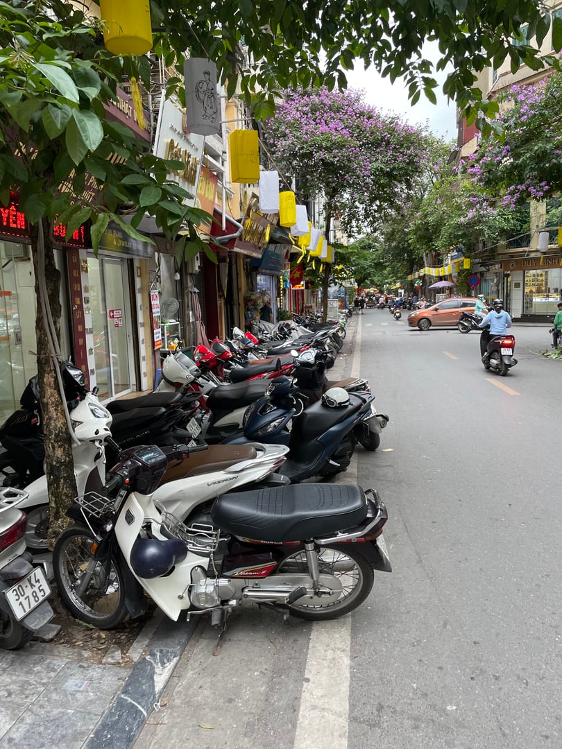 Bikes parked on the sidewalk
